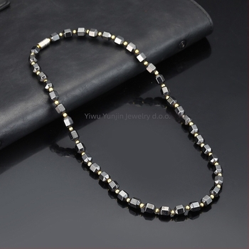 Ogrlica od magnetskog materijala, geometrijski dizajn, kugličasti lanac, model YJXL127, Yiwu Yunjin Jewelry