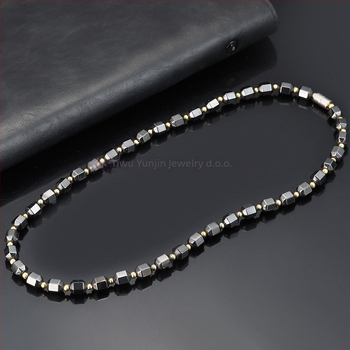 Ogrlica od magnetskog materijala, geometrijski dizajn, kugličasti lanac, model YJXL127, Yiwu Yunjin Jewelry