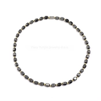 Ogrlica od magnetskog materijala, geometrijski dizajn, kugličasti lanac, model YJXL127, Yiwu Yunjin Jewelry