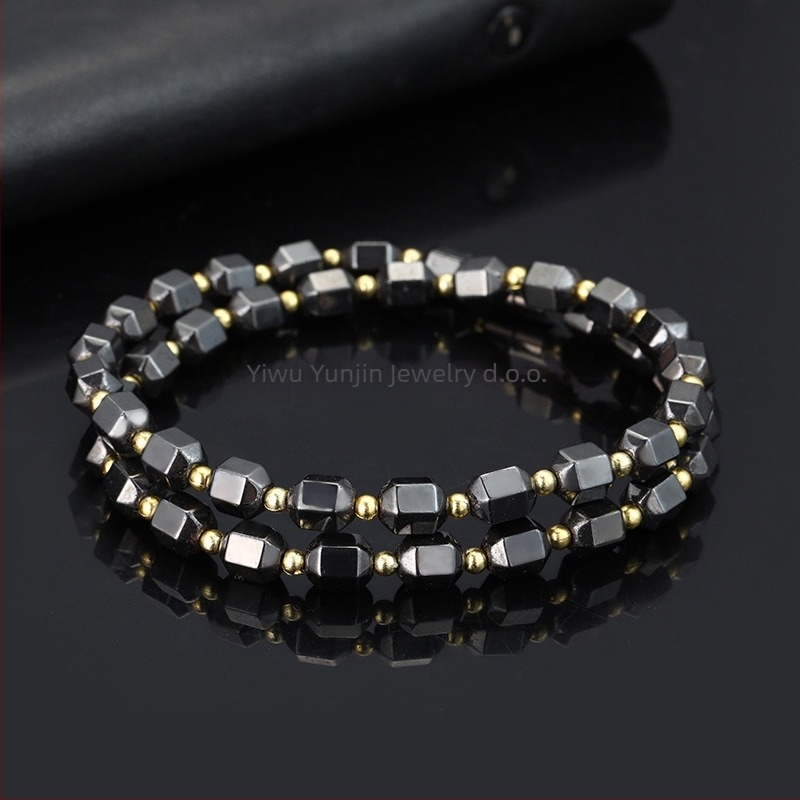 Ogrlica od magnetskog materijala, geometrijski dizajn, kugličasti lanac, model YJXL127, Yiwu Yunjin Jewelry
