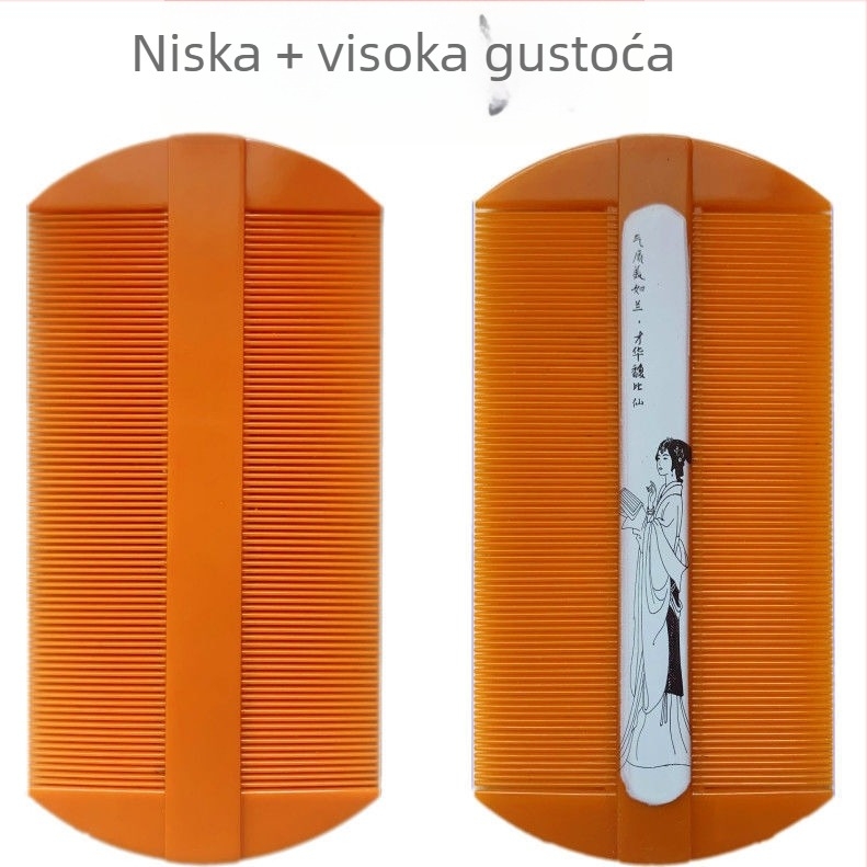 Četka za njegu dlake psa sa finim zubima za uklanjanje buha, jaja buha i peruti (Plastika; Marka: Unique; Nije uvezeno; Za pse)