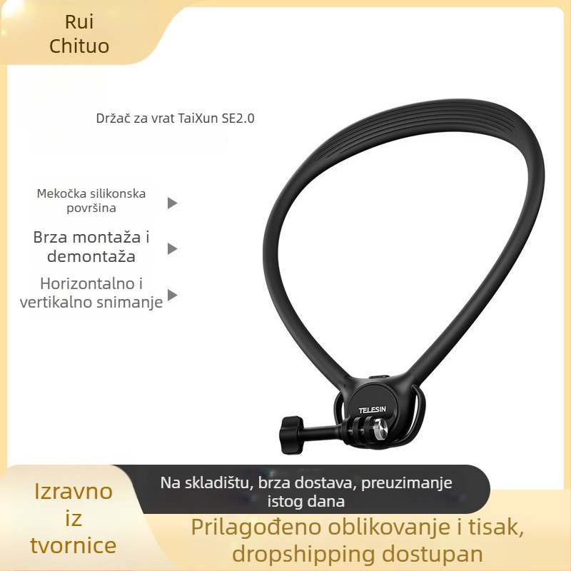 TELESIN Držač za vrat za GoPro/Action/Insta360 kamere, silikon