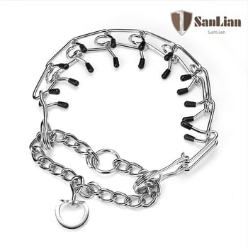 Triple ovratnik za trening psa s željeznim lancem, podesiv