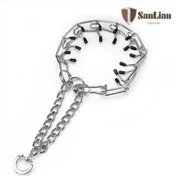 Triple ovratnik za trening psa s željeznim lancem, podesiv