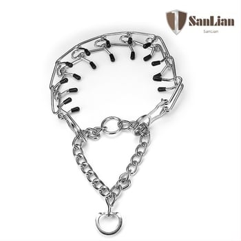 Triple ovratnik za trening psa s željeznim lancem, podesiv