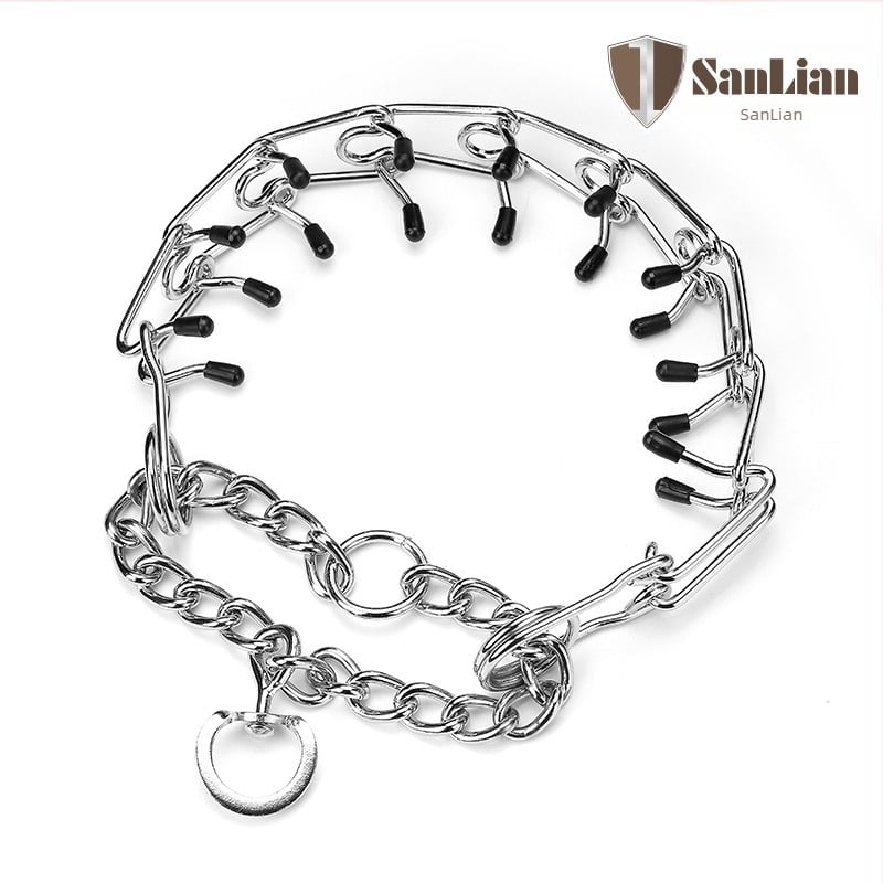 Triple ovratnik za trening psa s željeznim lancem, podesiv