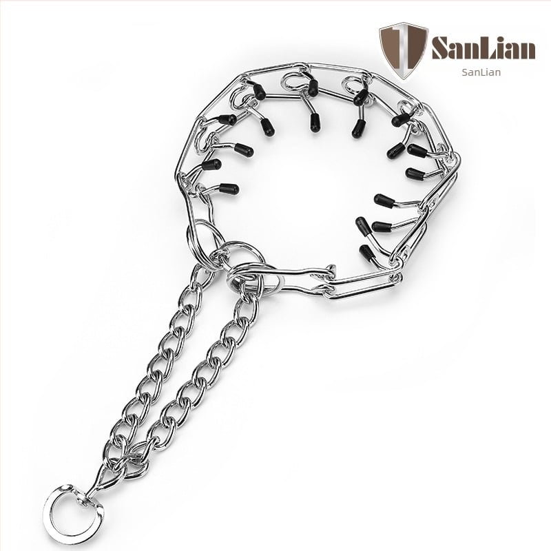 Triple ovratnik za trening psa s željeznim lancem, podesiv