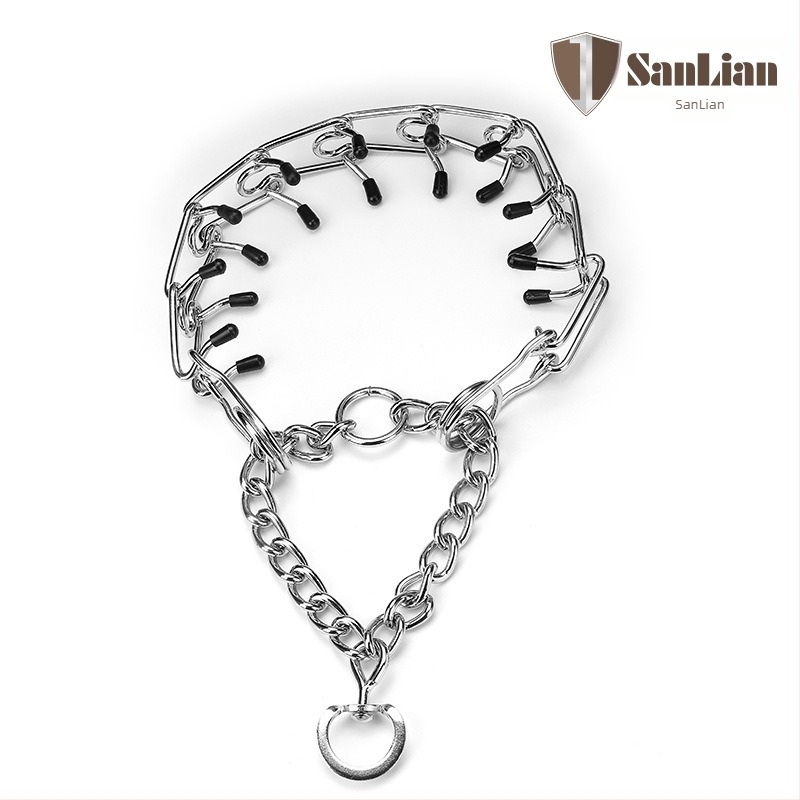 Triple ovratnik za trening psa s željeznim lancem, podesiv