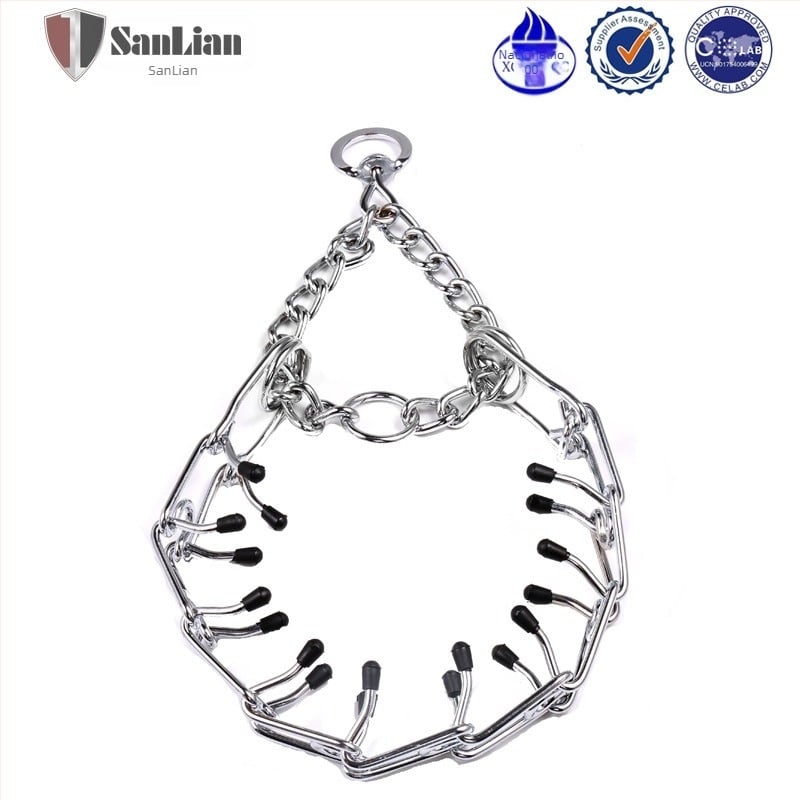 Triple ovratnik za trening psa s željeznim lancem, podesiv