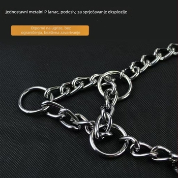 Metalni podesivi ovratnik za pse protiv ugriza, monokromatski uzorak, kaubojski stil