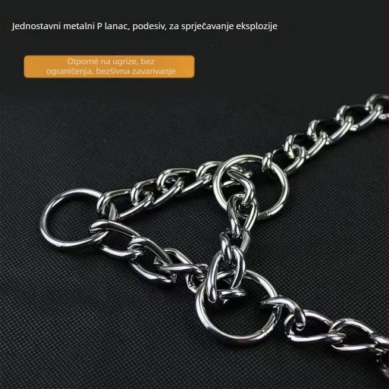 Metalni podesivi ovratnik za pse protiv ugriza, monokromatski uzorak, kaubojski stil