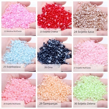 Klip za kosu s polukružnim perlama, plastika/resin, završna kapljica ljepila, retro stil