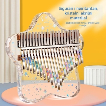 Prozirna akril Kalimba (palčano klavir) – ton A, prijenosno za početnike