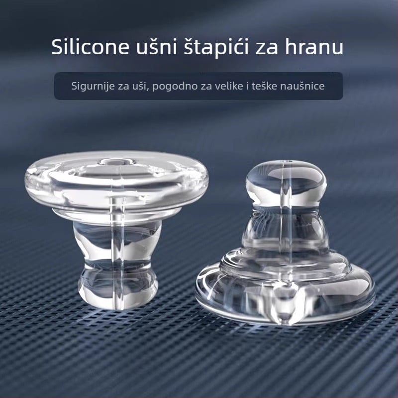 Zadnji čepovi za naušnice, silikon, u obliku frizbija, prozirni, protuklizni