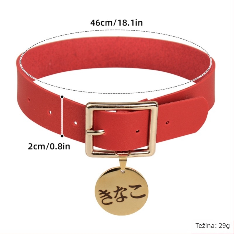 Kožni ovratnik s klavikularnom lancem, model karikaturnog lika, unisex