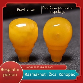 Aksesorij za naušnice od pčelinjeg voska i prirodnog jantara, glava Bude, trostruki dizajn s perlama, proljeće 2023., INS stil