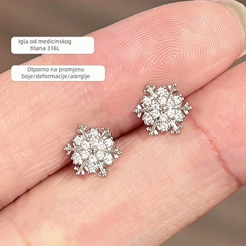 Naušnice Simang Jewelry – vrhunske, sintetički kubični cirkon, titan čelik ušni igle, premaz pravim zlatom, za žene