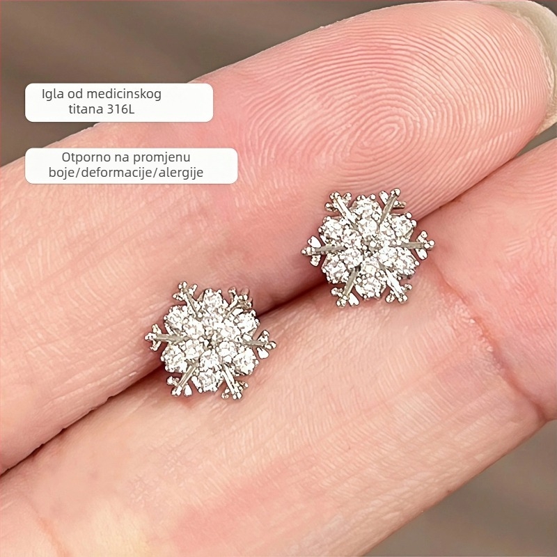 Naušnice Simang Jewelry – vrhunske, sintetički kubični cirkon, titan čelik ušni igle, premaz pravim zlatom, za žene
