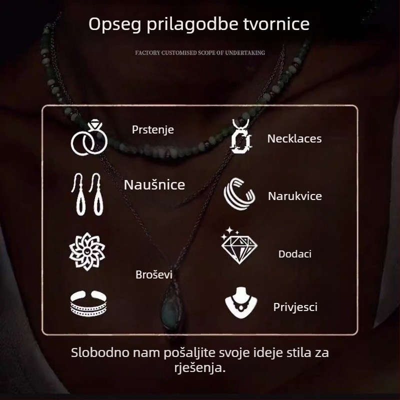 Bakreno ogrlica s personaliziranim graviranim privjeskom, elektroplatiranje, običan lanac, obim 41-50 cm, unisex