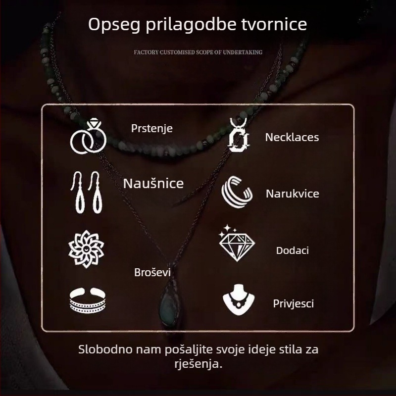 Bakreno ogrlica s personaliziranim graviranim privjeskom, elektroplatiranje, običan lanac, obim 41-50 cm, unisex