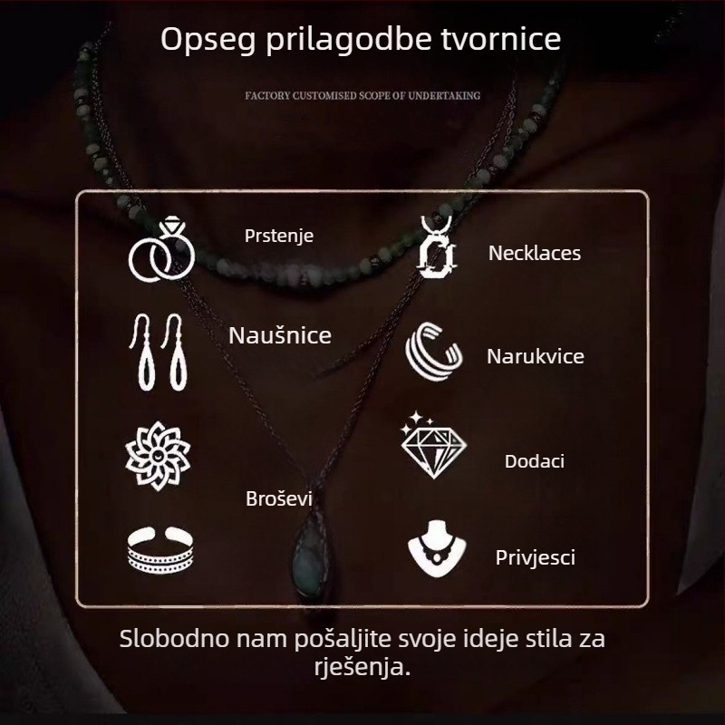 Bakreno ogrlica s personaliziranim graviranim privjeskom, elektroplatiranje, običan lanac, obim 41-50 cm, unisex