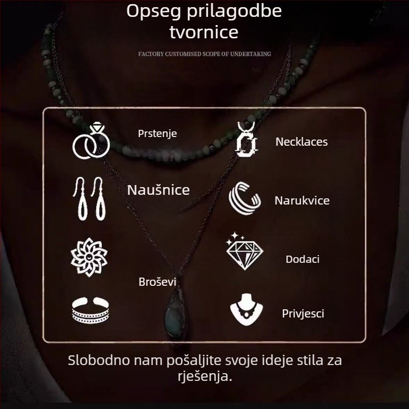 Bakreno ogrlica s personaliziranim graviranim privjeskom, elektroplatiranje, običan lanac, obim 41-50 cm, unisex