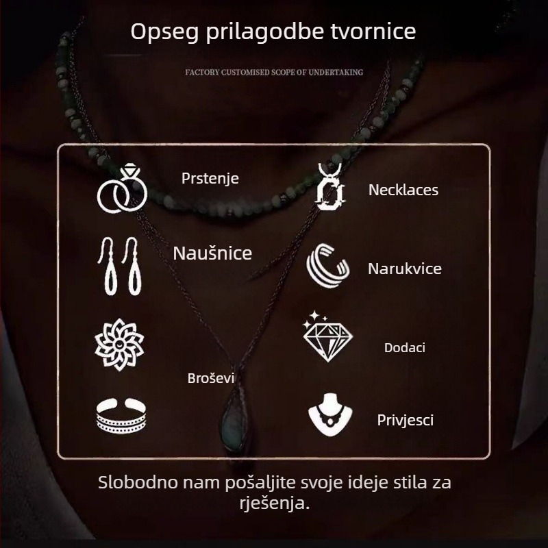 Bakreno ogrlica s personaliziranim graviranim privjeskom, elektroplatiranje, običan lanac, obim 41-50 cm, unisex