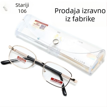 Naočale za čitanje s lećama od smole i premazom, kvadratni puni okvir od metala, proljetni dizajn 2023