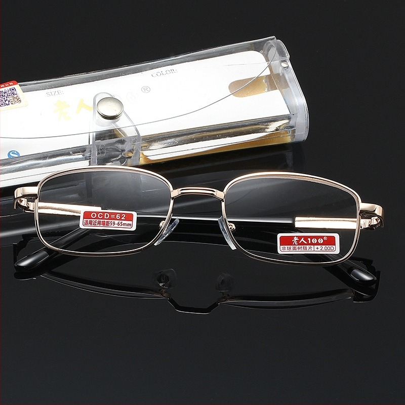 Naočale za čitanje s lećama od smole i premazom, kvadratni puni okvir od metala, proljetni dizajn 2023