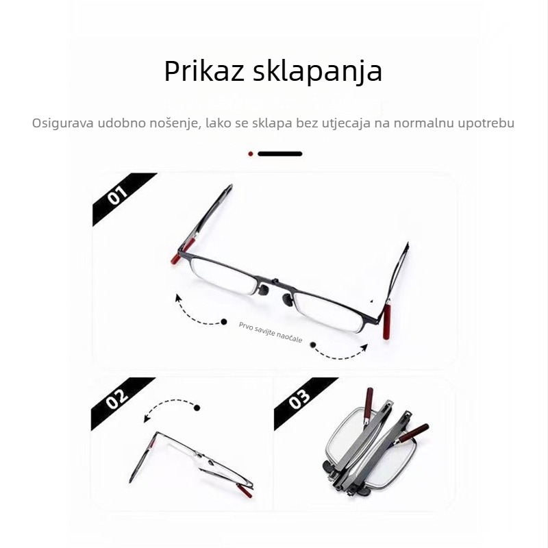Minglong naočale za čitanje s zaštitom od plavog svjetla, metalni okvir s punim okvirom, PC leće