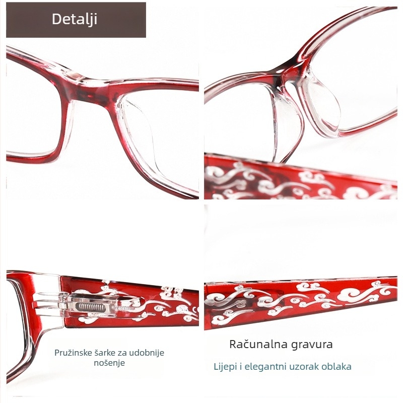 LUSAXI naočale za čitanje, 450/500/550/600 dioptrija, sočiva od smole, model 232
