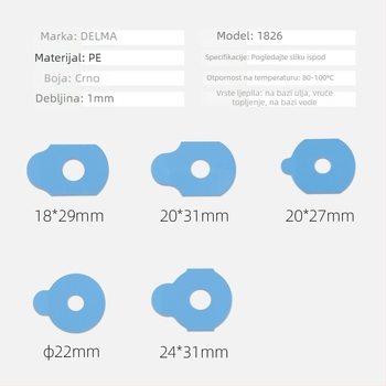 Dvostrane naljepnice za obradu leća – polirane protuklizne, model SBN1000, Pribor, Obrada optičkih naočala