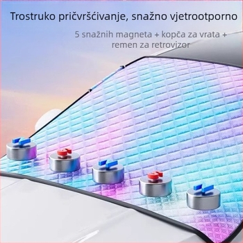 Magnetsko pokrivalo za prednje staklo automobila – zaštita od zamrzavanja i snijega, zaštita od lišća, univerzalno, debelo, s jakim magnetima