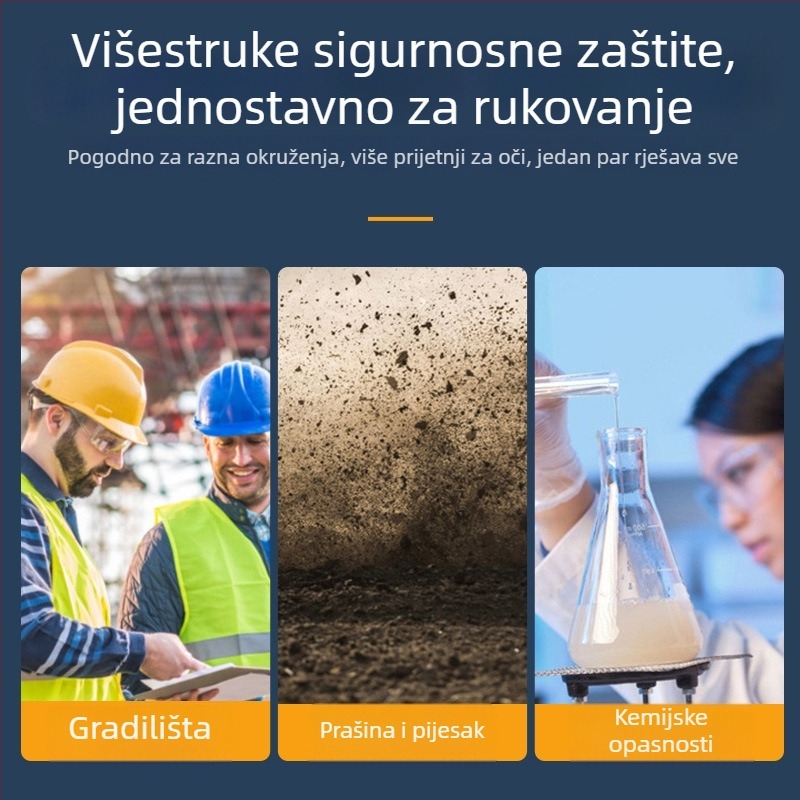 Prozirne zaštitne naočale protiv kapljica, protiv zamagivanja, potpuno prozirne