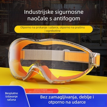 Industrijske zaštitne naočale s anti-fog zaštitom, vodootporne, otporne na vjetar i prašinu; pogodne za rezanje, brušenje i zavarivanje; marka Lichang, okvir od TPE-a, kod S2323