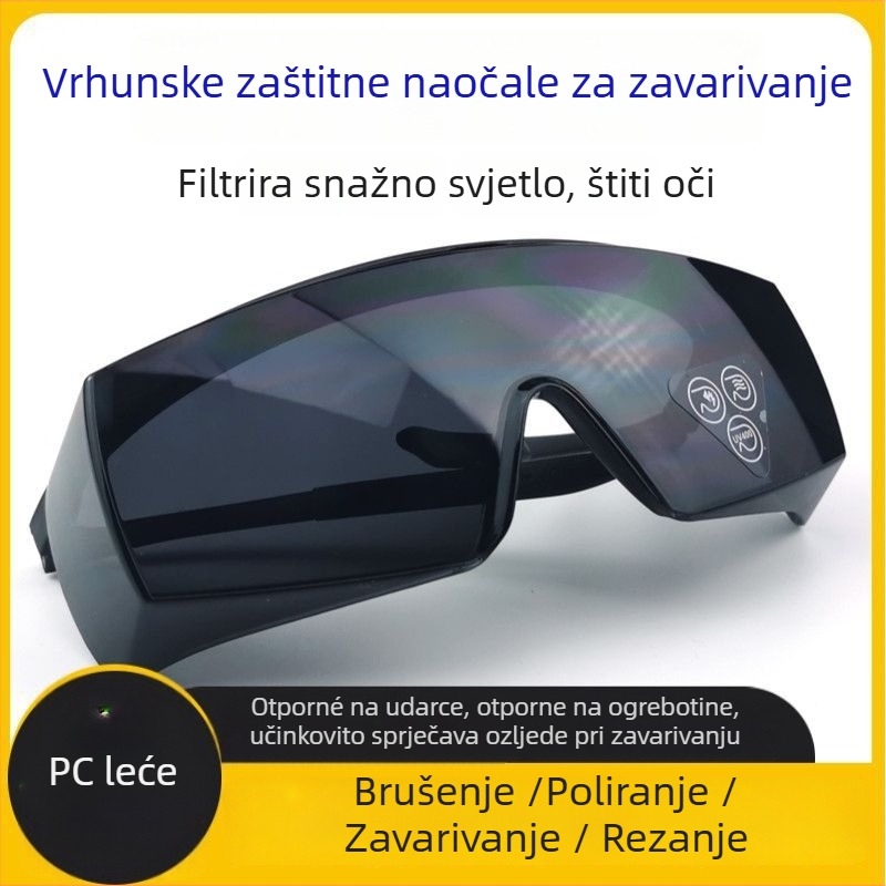 Zaštitne naočale za zavarivanje s UV zaštitom i otpornošću na udarce, pogodne za plinsko i lukovo zavarivanje
