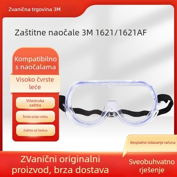 3M 1621af zaštitne naočale s anti-zamućivanjem, anti-kemikalijama, anti-prašinom, anti-udarcima, UV zaštita 99%
