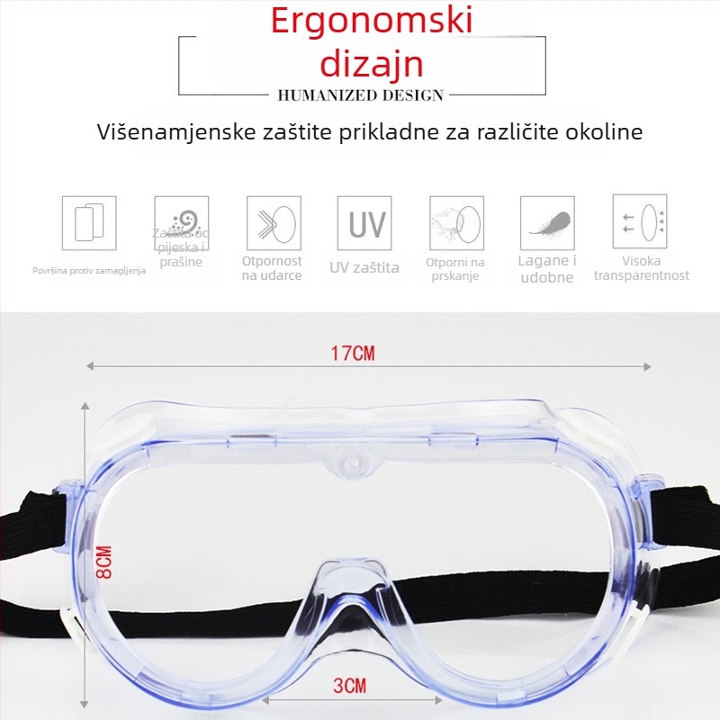 3M 1621af zaštitne naočale s anti-zamućivanjem, anti-kemikalijama, anti-prašinom, anti-udarcima, UV zaštita 99%