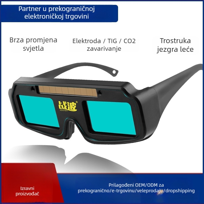 Zaštitne naočale za zavarivanje s automatskim zatamnjenjem, tekućokristalni materijal, debljina leće 0,3 mm, model W399, protiv odsjaja