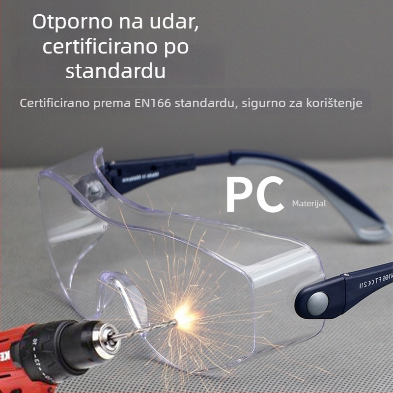 Zaštitne naočale, PC materijal, model EE-16; funkcije: zaštita od prašine, zaštita od udara, zaštita od prskanja