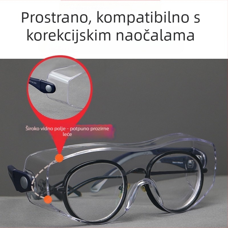 Zaštitne naočale, PC materijal, model EE-16; funkcije: zaštita od prašine, zaštita od udara, zaštita od prskanja