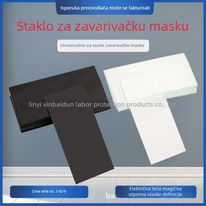 Staklena leća za zaštitnu masku zavarivanja, crna/bijela, 7#8#9#, UV zaštita