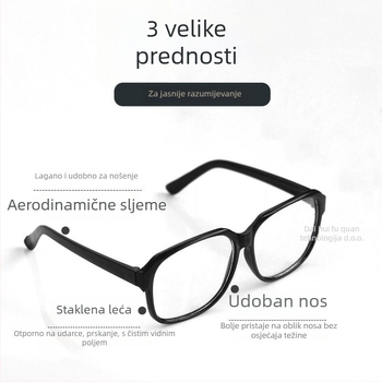 Zaštitne naočale za zavarivanje, staklena leća, fiksni okvir, 99% propusnost svjetla, zaštita od udara i prašine, model 868 naočale
