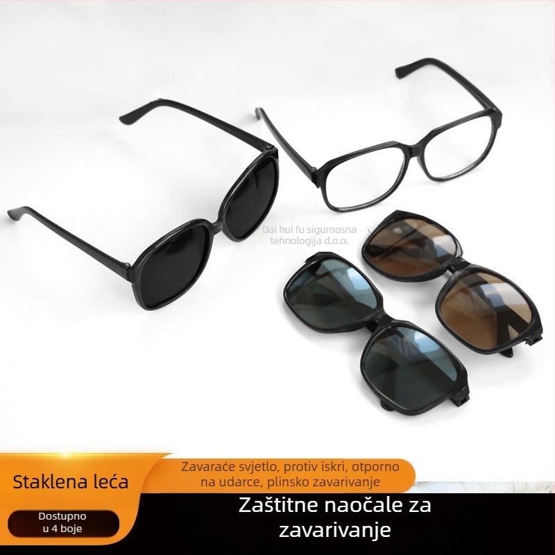 Zaštitne naočale za zavarivanje, staklena leća, fiksni okvir, 99% propusnost svjetla, zaštita od udara i prašine, model 868 naočale
