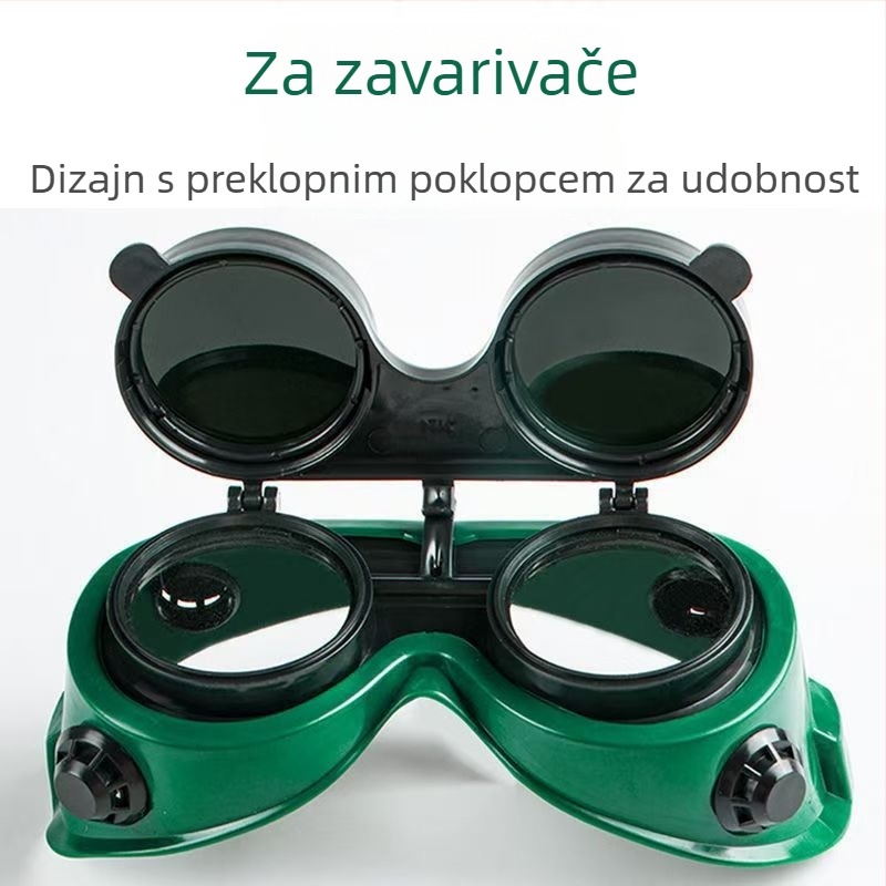 Zavarivačke naočale, nose se na glavi, zaštita od prskanja, okvir od mekane gume, prozirne leće, otporne na udarce