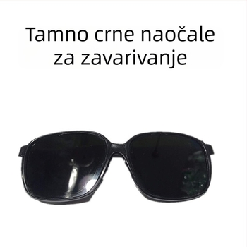 Naočale za zavarivanje s crnim okvirom i lećama, otporne na vjetar i na udarce, zaštitne za zavarivanje, 98% propusnost svjetla