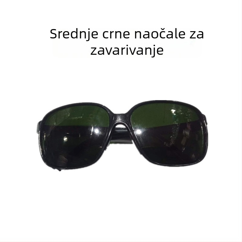 Naočale za zavarivanje s crnim okvirom i lećama, otporne na vjetar i na udarce, zaštitne za zavarivanje, 98% propusnost svjetla