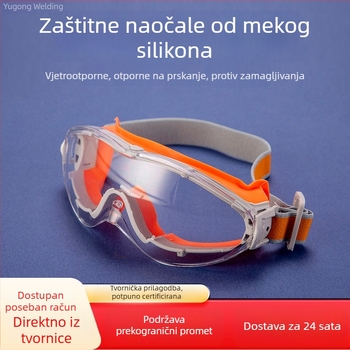 Antifog zaštitne naočale, potpuno zatvorene silikon zaštitne naočale za vožnju biciklom, zaštita od vjetra i prašine, laboratorijske zaštitne naočale otporne na prskanje