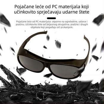 Zavarivačke zaštitne naočale s podesivim okvirom, PC leće, 2 mm debljine, 10% propusnost svjetla, u skladu GB30863/EN207