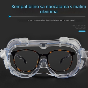 Zaštitne naočale Four-Bead – antifog, dustproof, elastični remen, leća 2.0 mm, prozirnost 99%, okvir od polifibera